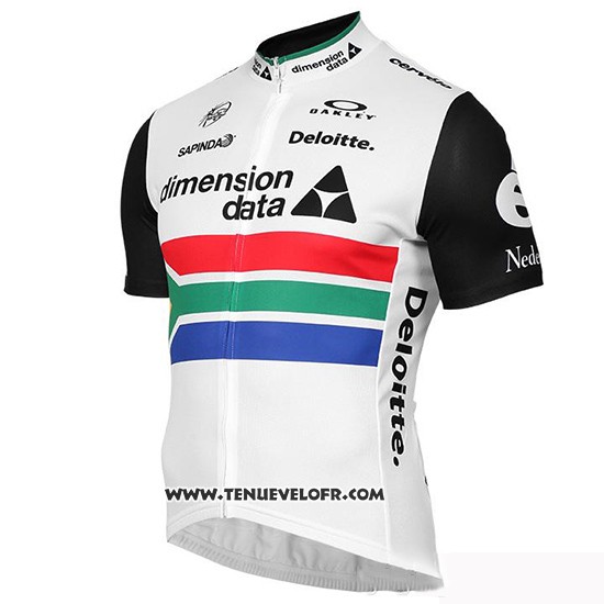 2019 Maillot Ciclismo Dimension Data Champion Afrique Du Sud Manches Courtes et Cuissard